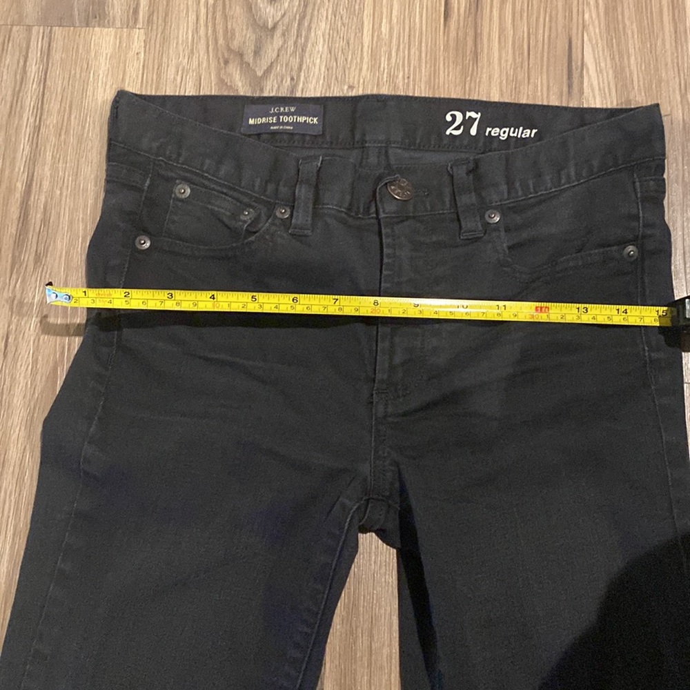 J Crew Toothpick Jeans Black 27R - Picture 5 of 9